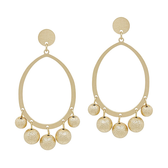 Open Gold  Beaded Accents Earring