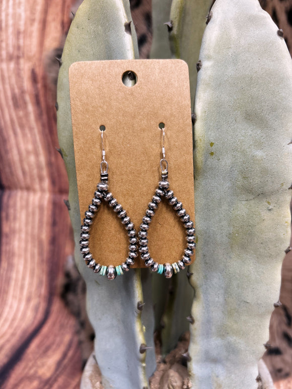 Navajo/Turq Disc Hoop Earrings