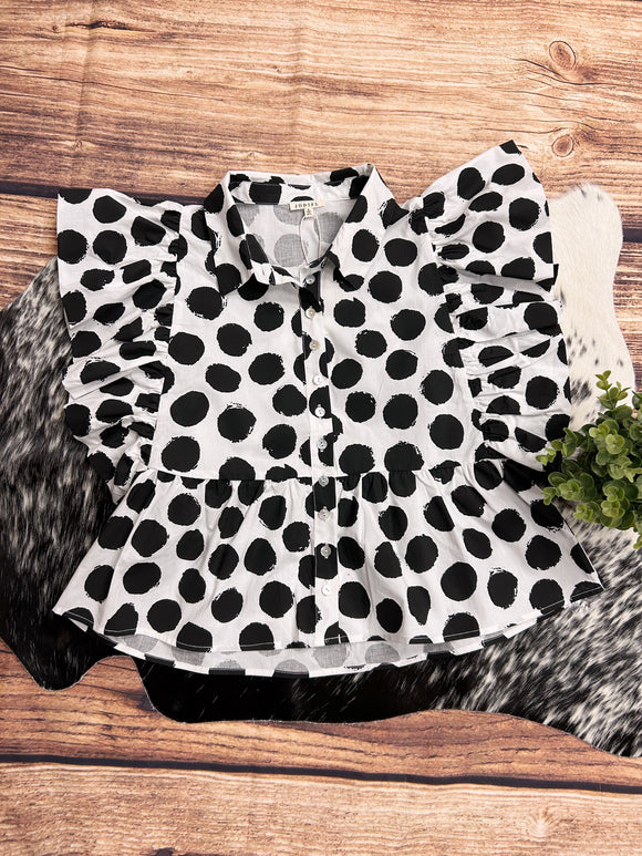 Sydnie Ruffle Dot Top