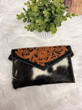 Cowhide Mixed Crossbody Purse