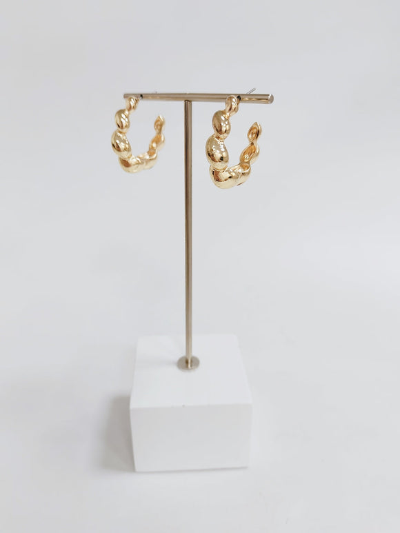 Gold Twisted Hoop Earring