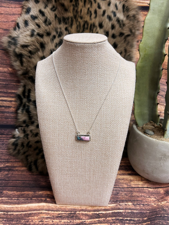 Mixed Bar Sterling Silver Necklace