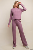 Dana Ribbed Sweater Set -Purple