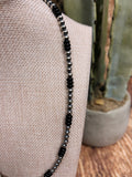18” Navajo/Black Stone Beaded Necklace