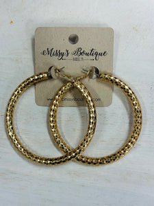 Large Gold Textured Hoop