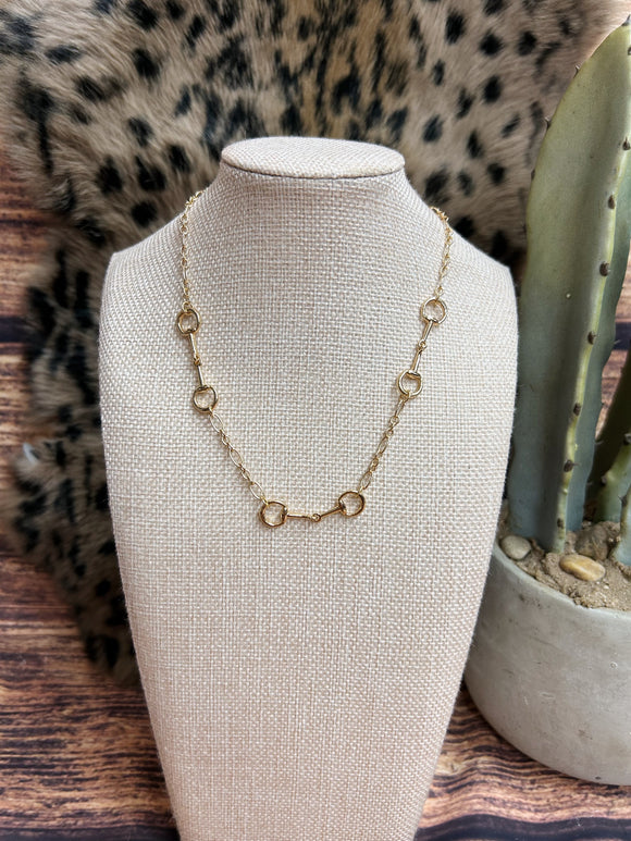 Gold Horsebit Chain Necklace