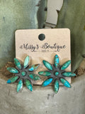 Turquoise Flower Post Earring