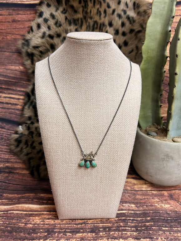 Turquoise Stone/Horse Necklace