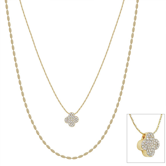 Double Layered Knot Chain Necklace GOLD