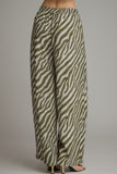Rylee Olive Zebra Wide Leg Pants