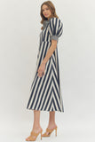 Jaelyn Striped Button Down Dress