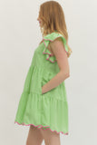 Shelby Lime Button Dress