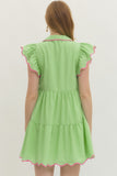 Shelby Lime Button Dress