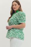 Kenzi Green Leopard Curvy Top