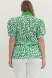 Kenzi Green Leopard Curvy Top