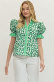 Haelynn Puff Sleeve Button Top