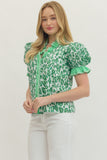 Haelynn Puff Sleeve Button Top