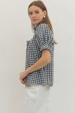 Carlee Gingham Navy Top