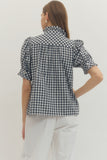 Carlee Gingham Navy Top