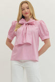 Tatum Striped Bow Top