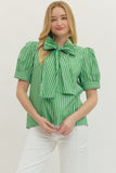 Tatum Striped Bow Top