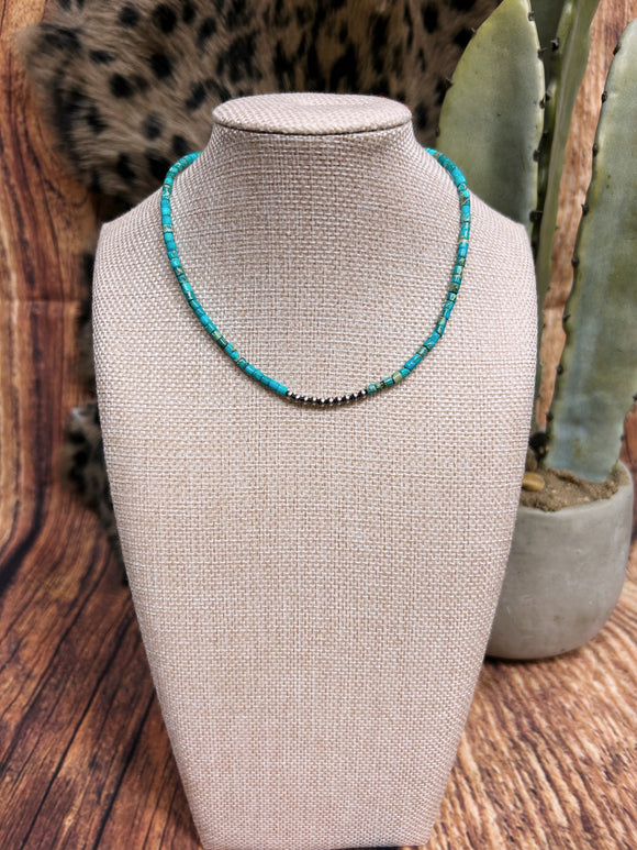 Navajo/Turquoise Disc Stone Necklace
