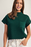 Zoey Ribbed Mock Neck Sweater Top