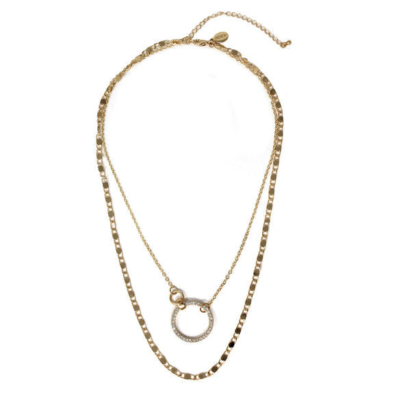 Gold Chain With Circle Layered Necklace