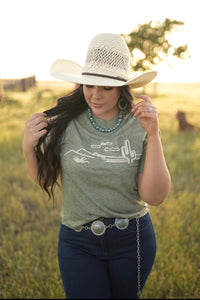 Desert Olive Embroidered Tee
