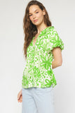 Glenna Floral Puff Sleeve Top