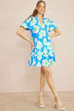 Corrine Floral Bubble Sleeve Dress