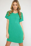 Brendley Ribbed Mini Dress-Green