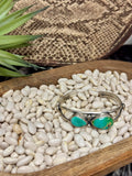 Sterling Silver Double Stone Turquoise Cuff