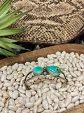 Sterling Silver Double Stone Turquoise Cuff