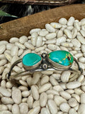 Sterling Silver Double Stone Turquoise Cuff