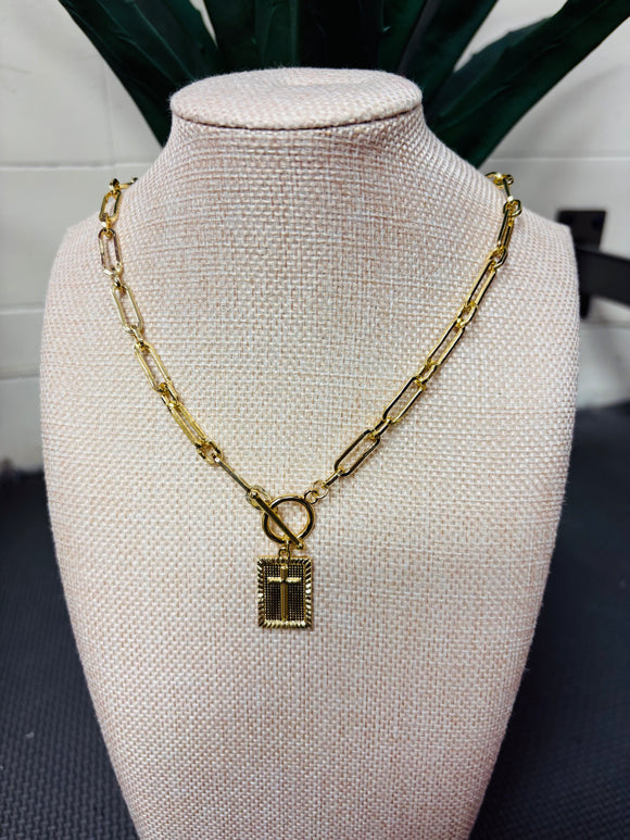 Gold Cross Chain Necklace
