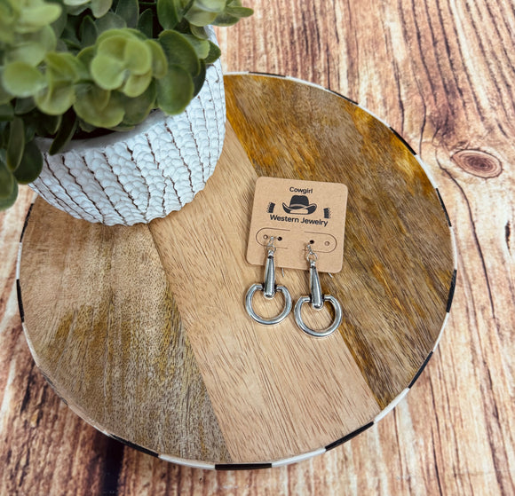 Silver Horse Bit Earrings