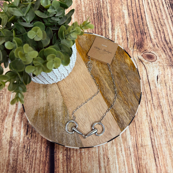 Silver Horse bit Necklace