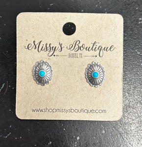 Kingman Concho Stud Earrings