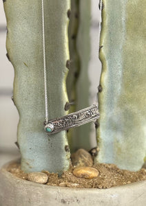 Silver Turquoise Bar Necklace