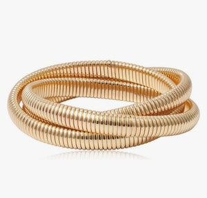 Bria 3 Twist Snake Bracelet-Gold