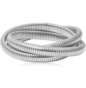 Bria 3 Twist Snake Bracelet-Silver