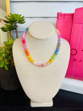 Rainbow Multi Saucer Bead Necklace
