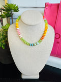 Rainbow Multi Saucer Bead Necklace