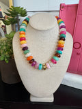 Multi Colored Glass Bead Necklace