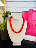 Bubblegum Glass Bead Necklace