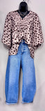 Shylee Polka Dot Smocked Yoke Blouse