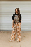 BROWN GINGHAM PANT