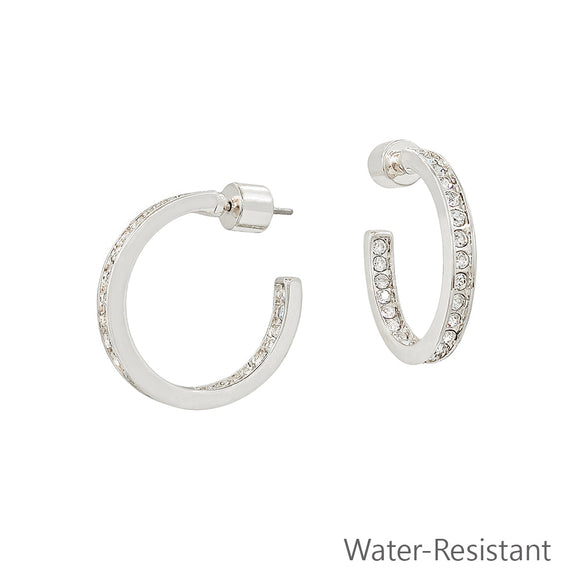 Water resistant Silver Hoop Earring