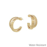 Textured 1" Layered Hoop Earring
